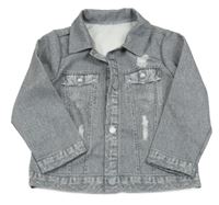 Šedá košile riflového vzhledu 