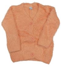 Oranžový chlupatý propínací svetr Dopodopo