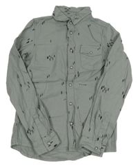 Šedá riflová košile se stromečky Hema