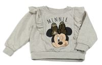 Béžová melírovaná mikina s Minnií a volánky C&A