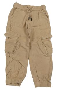 Béžové teplákové cargo cuff kalhoty M&S