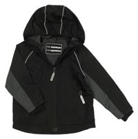 Černo-šedá šusťáková jarní bunda s kapucí George 