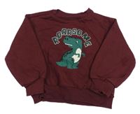 Vínová mikina s dinosaurem Matalan 