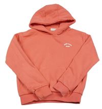 Korálová mikina s nápisem a kapucí Pink Soda