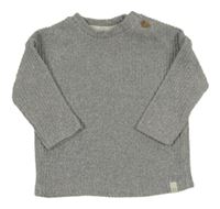 Šedý žebrovaný svetr George 