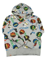 Šedá mikina Ninjago s kapucí 