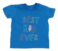 Modré tričko s nápisem Primark