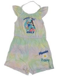 Barevný batikovaný kraťasový overal s Minnií Disney