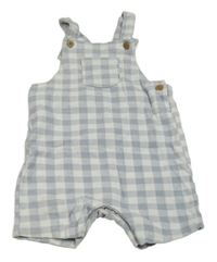 Šedo-bílý kostkovaný kraťasový overal s kapsou George
