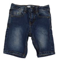 Tmavomodré riflové slim kraťasy Kiabi