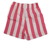 Růžovo-bílé pruhované kraťasy 