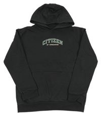 Antracitová mikina s nápisem a kapucí M&S