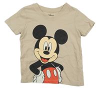 Béžové tričko s Mickeym Disney