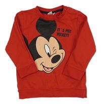 Červená mikina s Mickeym Disney