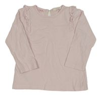 Světlerůžové triko s volánky H&M