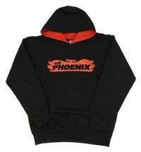 Černo-červená mikina s logem a kapucí The Phoenix