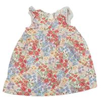 Smetanovo-barevné květované šaty s volánky H&M