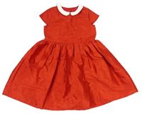 Červené slavnostní šaty s krajkovým límečkem M&S