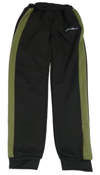Černo-khaki sportovní tepláky s nápisem SHEIN