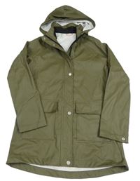 Khaki nepromokavá parka s odepínací kapucí H&M