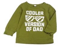 Khaki mikinotriko s brýlemi a nápisy