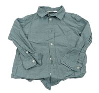 Olivovošedá melírovaná košile H&M