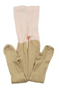 Světlerůžovo-zlaté silonky H&M