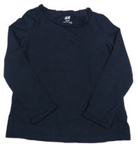 Tmavomodré triko s kanýrky H&M