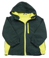 Tmavošedo/žlutá šusťáková jarní bunda s kapucí little kids