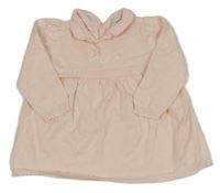 Světlerůžové pletené šaty s kytičkami a límečkem KRIS X KIDS