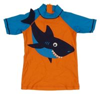 Oranžovo-modré UV tričko se žralokem