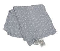 Šedofialová mušelínová osuška s hvězdičkami 