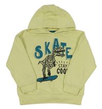 Světležlutá mikina s dinosaurem a kapucí PRIMARK