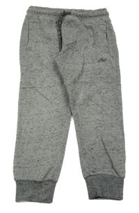 Šedo-černé melírované slim tepláky Next