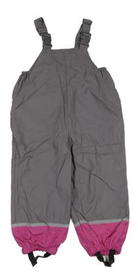 Tmavošedo/růžové nepromokavé laclové podšité kalhoty X-MAIL