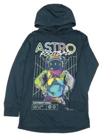 Tmavomodré triko s astronautem a kapucí F&F