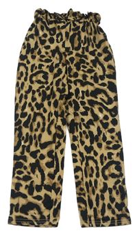 Béžové letní kalhoty s leopardím vzorem Shein 
