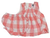 2set- Růžovo-bílé kostkované šaty + Kalhotky na plenu 