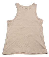 Pudrový žebrovaný crop top H&M