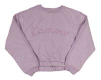 Lila crop mikina s nápisem Primark