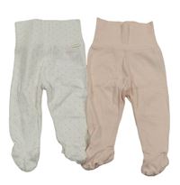 2x polodupky - bílé puntíkaté + světlerůžové H&M