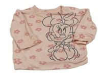 Růžová květovaná úpletová mikina s Minnie George