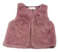 Starorůžová kožešinová podšitá vesta H&M