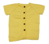 Hořčicový propínací svetr