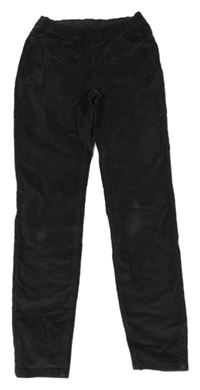 Antracitové manšestrové elastické skinny kalhoty H&M