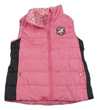 Růžovo-antracitová šusťáková funkční vesta s nášivkou Active Touch