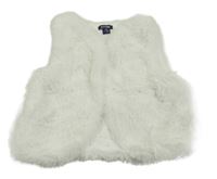 Bílá kožešinová podšitá vesta Kiabi