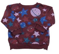 Vínová mikina s hvězdami a planetami Primark