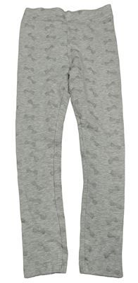 Šedé melírované legíny s mašlemi Lupilu