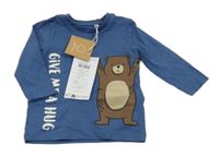 Nové - Tmavomodré triko s medvědem Name it